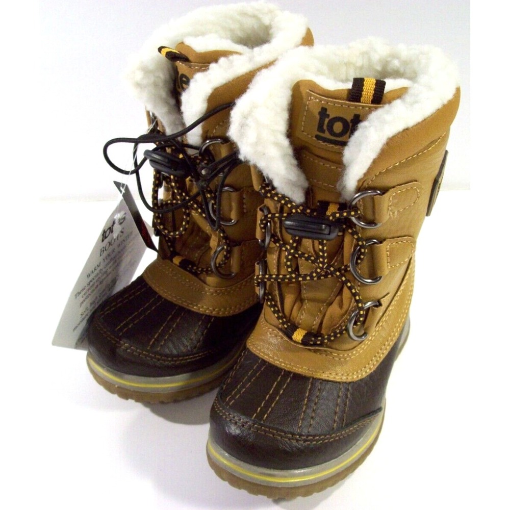 New Kids Totes Thermolite Winter Boots, Sz 7M, Brown